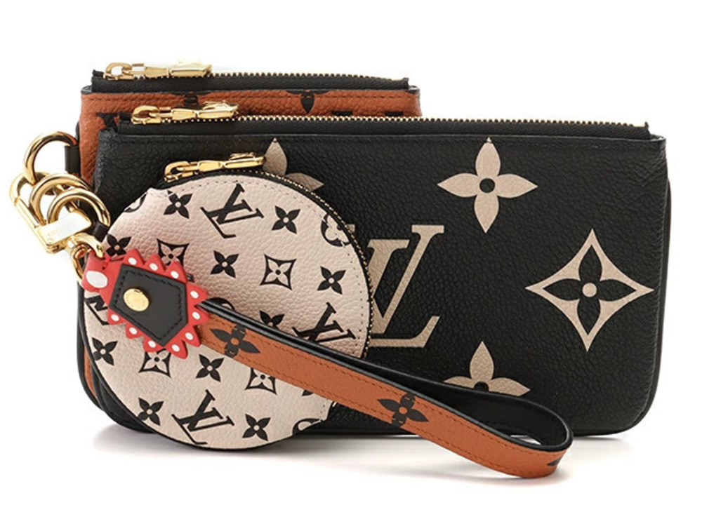 LOUIS VUITTON Pochette Trio Mono Giant Empreinte T
